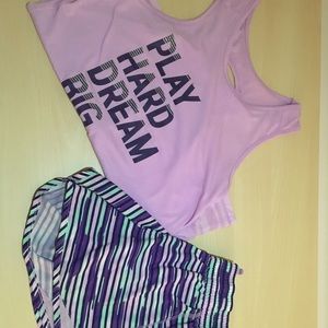 Girl’s purple sport tank with matching shorts